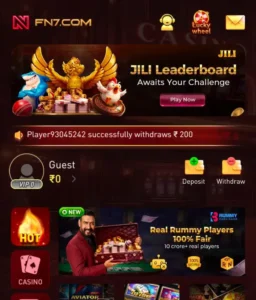 FN7 withdrawal process using UPI payment method