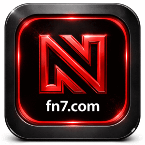 FN7 official gaming app logo with red glowing N icon on black background